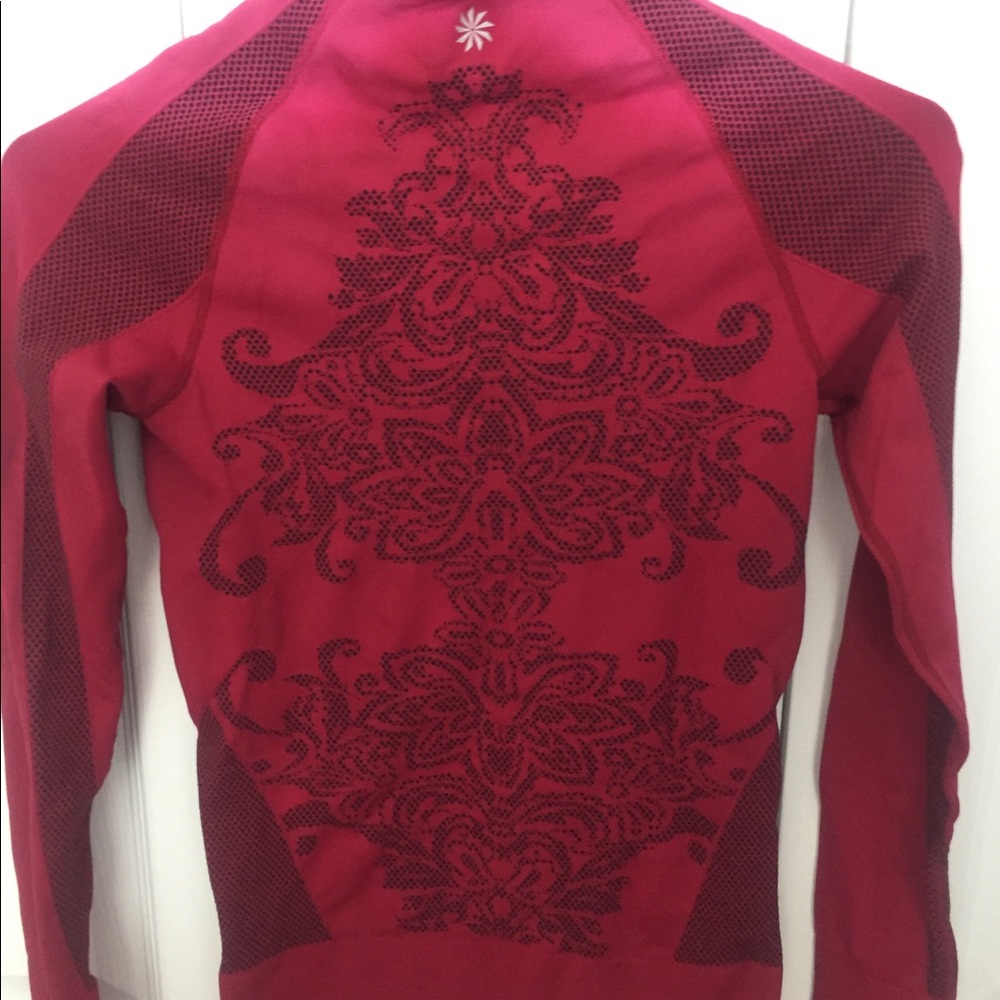 Athleta quarter zip printed top with thumb holes